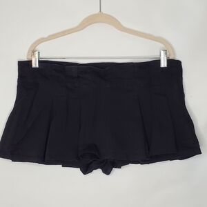Almost Famous Pleated Micro Mini Skort Size XL Black Skirt with Shorts Stretch